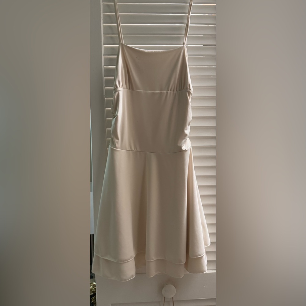 SHEIN Cream Strapless Dress